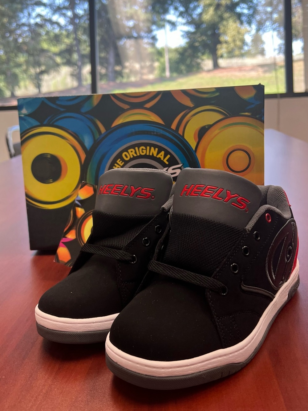 Heelys Black Sneakers with Red Logo Accents